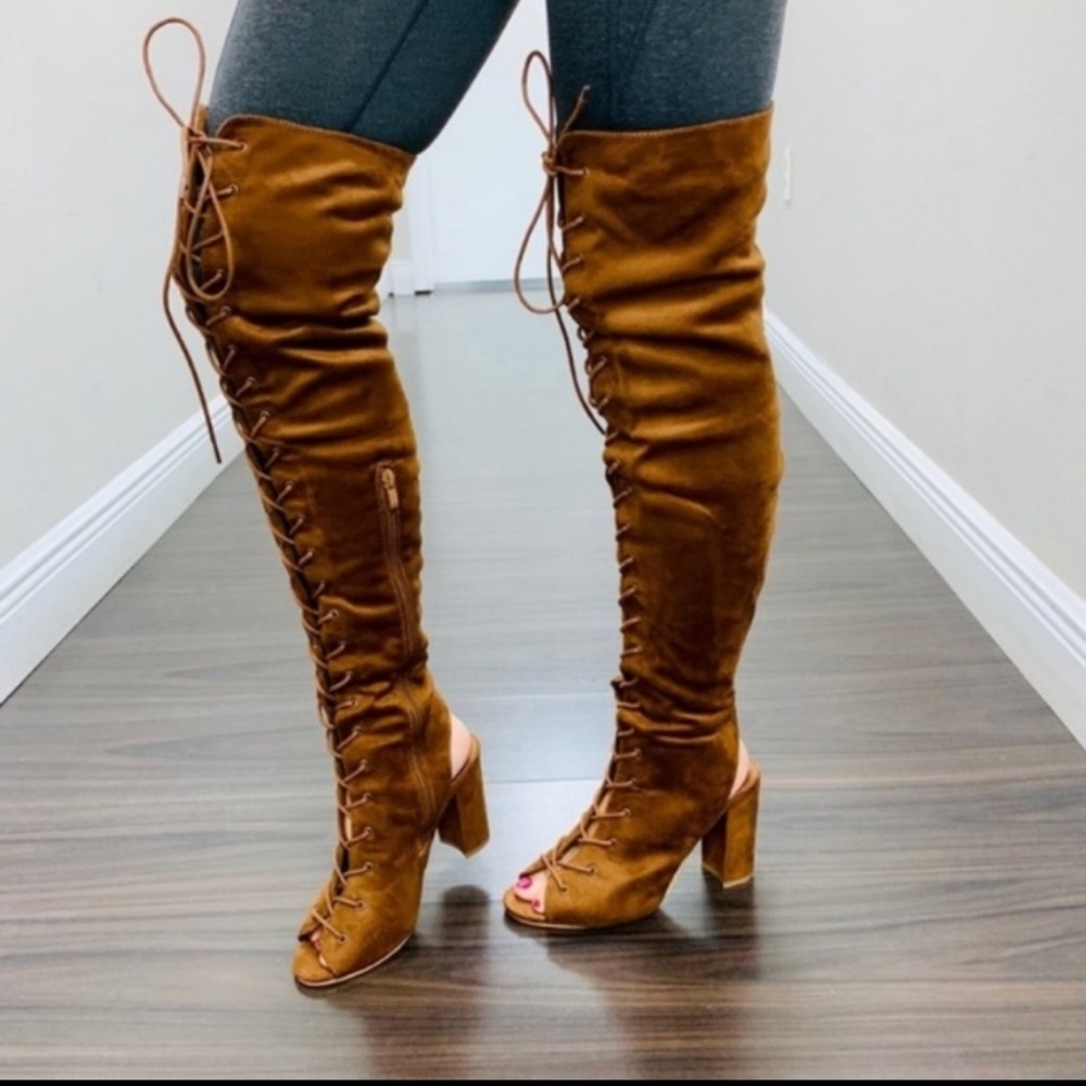Betani 💋Thigh High Laced Suede Boots - Last Pair - Picture 3 of 3